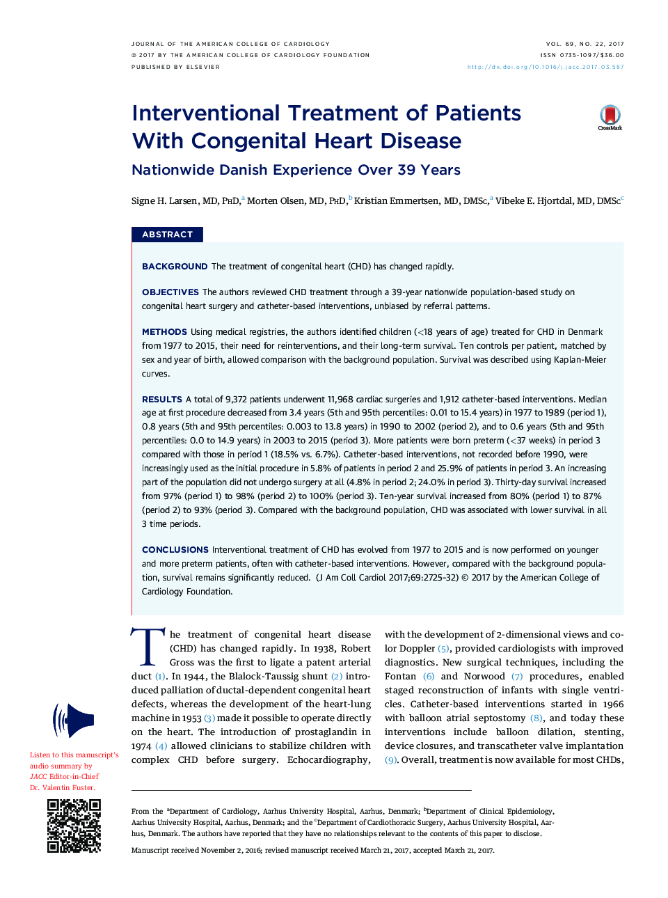 Interventional Treatment of Patients WithÂ Congenital Heart Disease