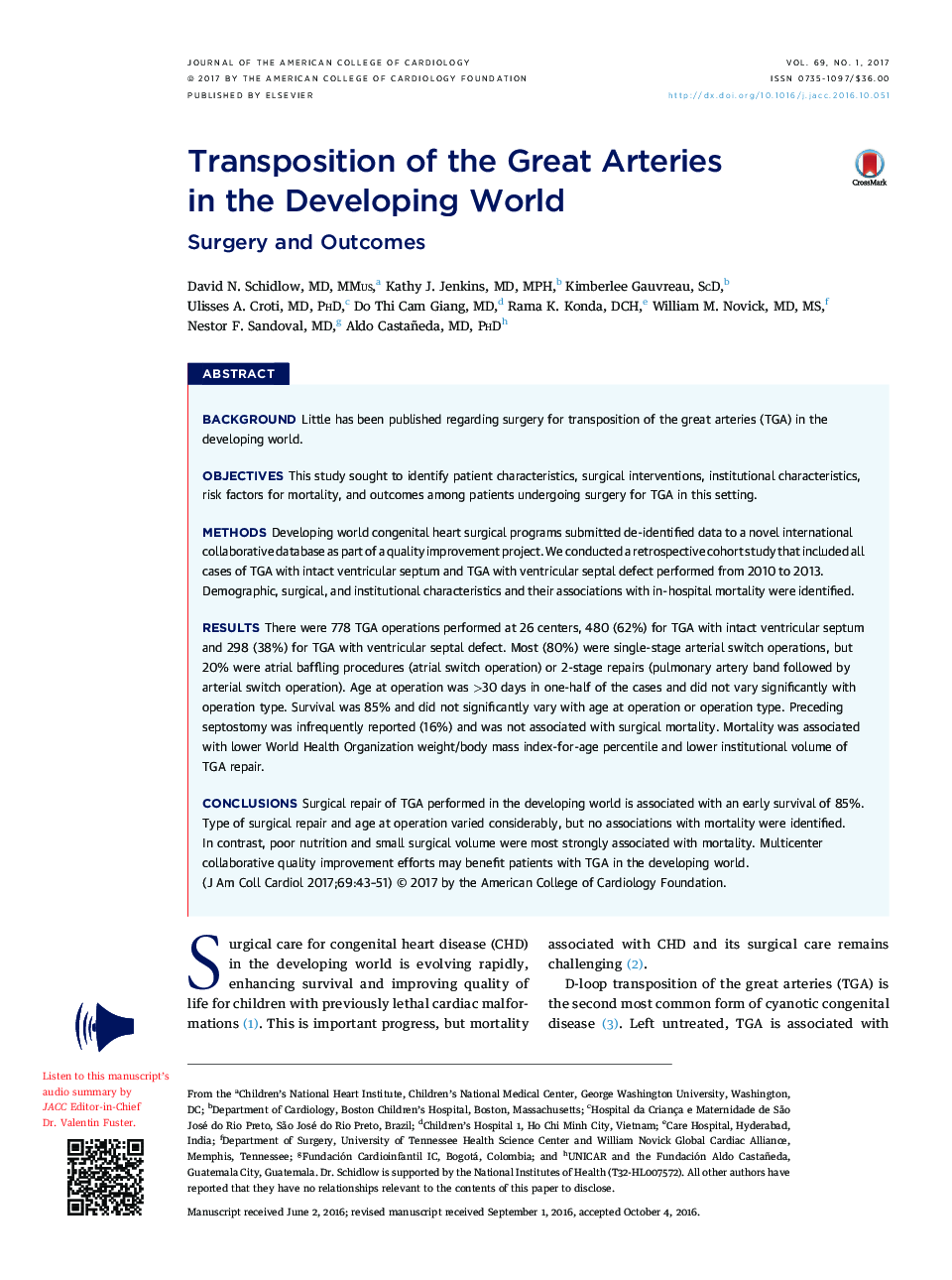 تحقیق اصلی انتقال حرکات بزرگ در جهان در حال توسعه: جراحی و نتایج 