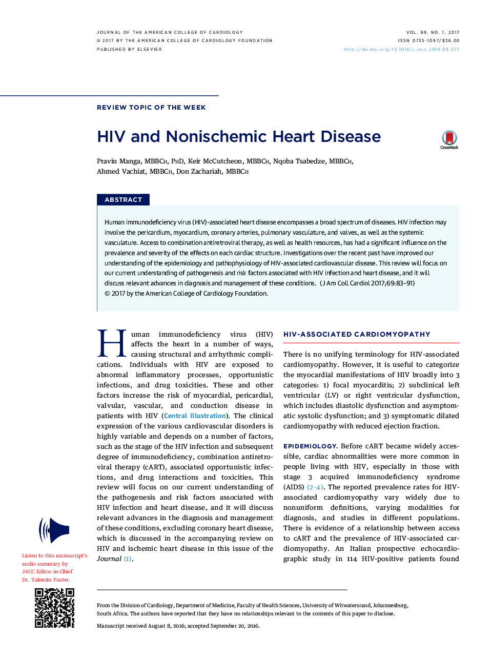 HIV and Nonischemic Heart Disease