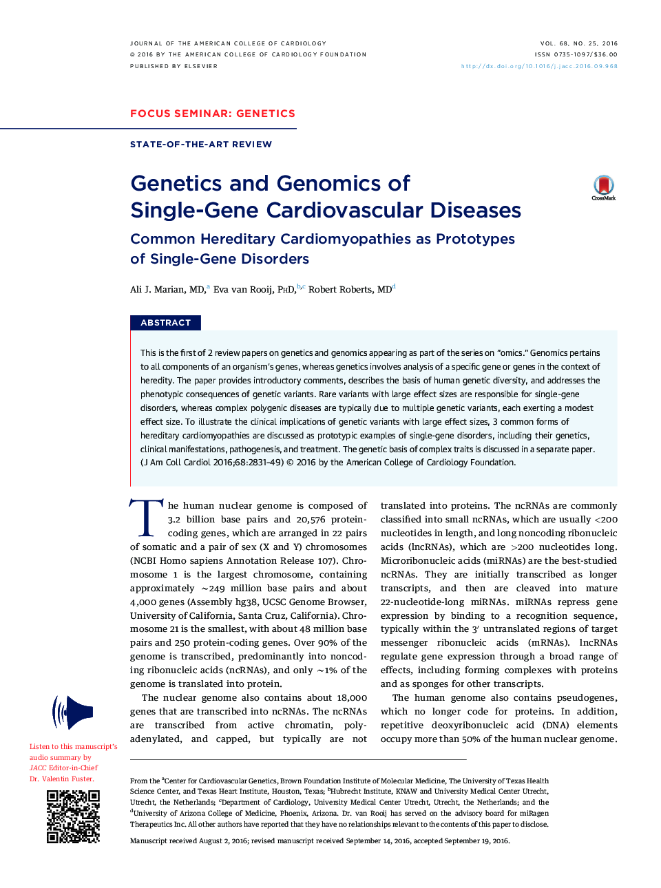 Genetics and Genomics of Single-Gene Cardiovascular Diseases