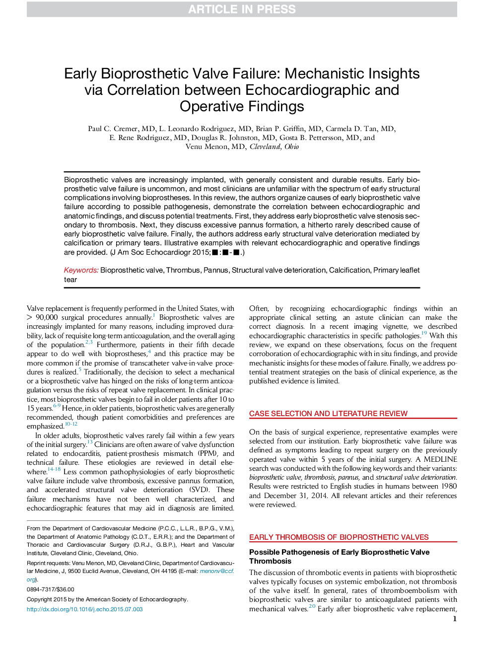 شکستگی زودهنگام بیوپراستیزیک: بینش مکانیکی از طریق همبستگی بین یافته های اکوکاردیوگرافی و عمل جراحی 