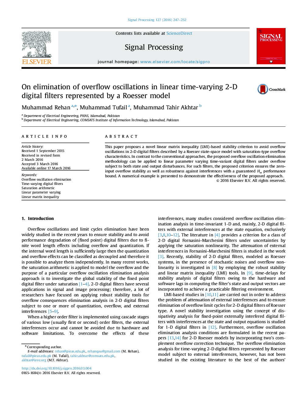 On elimination of overflow oscillations in linear time-varying 2-D digital filters represented by a Roesser model