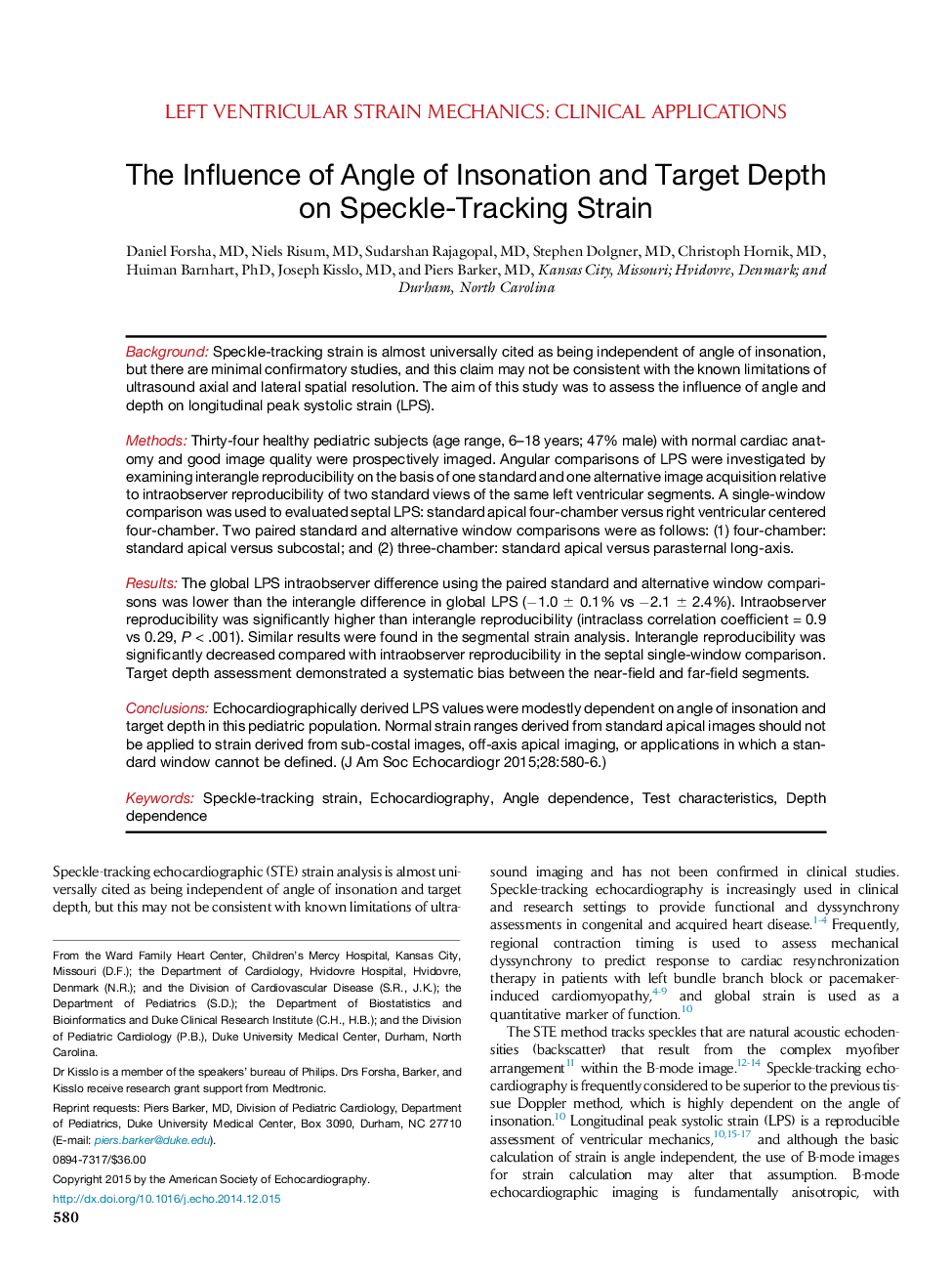 The Influence of Angle of Insonation and Target Depth on Speckle-Tracking Strain