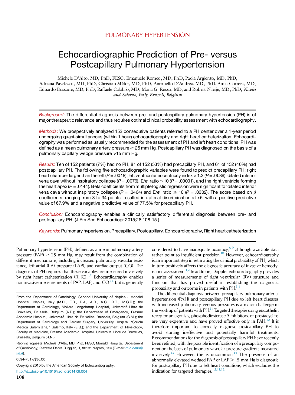 پیش بینی اکوکاردیوگرافی پرفشاری خون قبل از انفوزیون پانکاپیلاری 