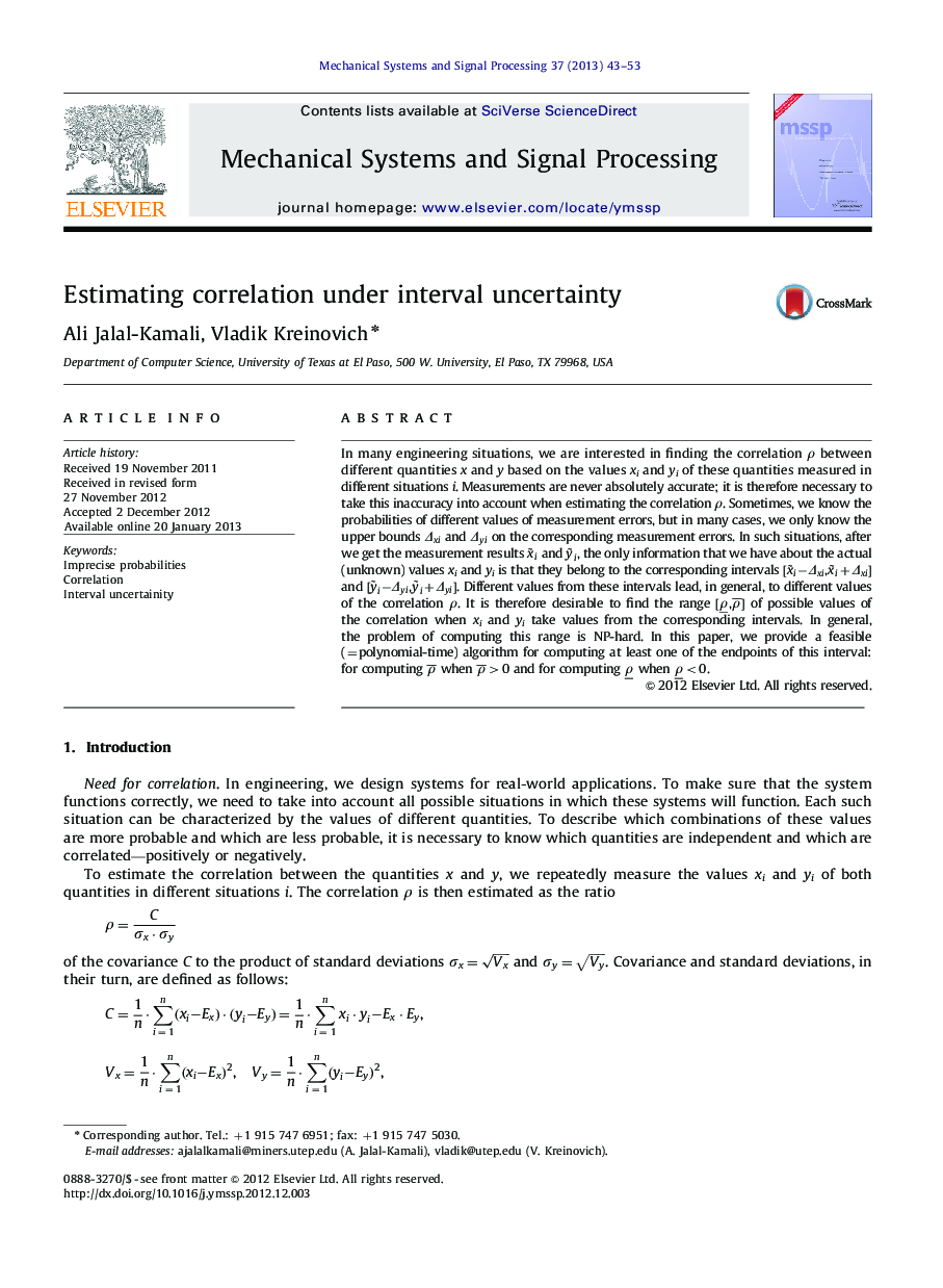 Estimating correlation under interval uncertainty