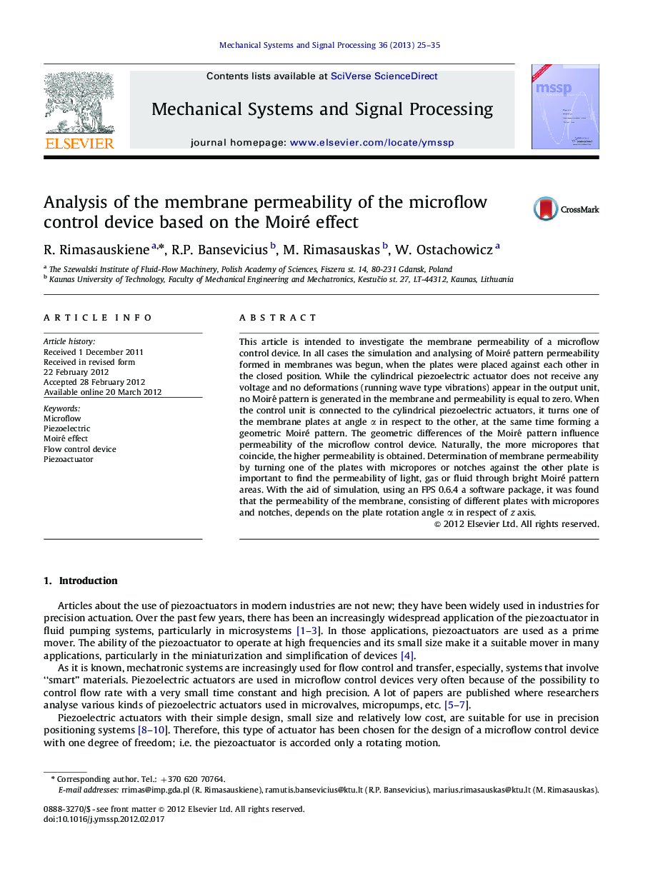 Analysis of the membrane permeability of the microflow control device based on the Moiré effect