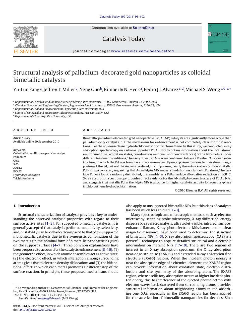 Structural analysis of palladium-decorated gold nanoparticles as colloidal bimetallic catalysts