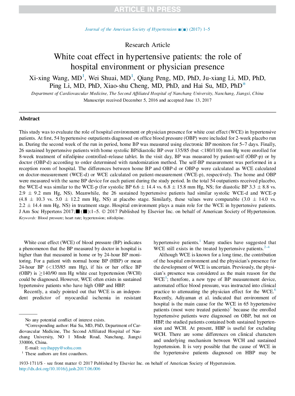 اثر کت سفید در بیماران مبتلا به فشار خون بالا: نقش محیط بیمارستان و حضور پزشک 