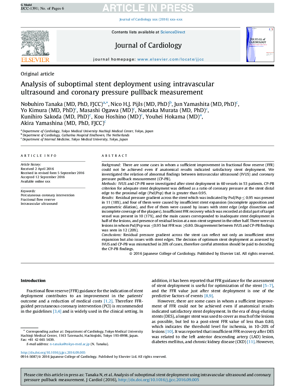 Analysis of suboptimal stent deployment using intravascular ultrasound and coronary pressure pullback measurement