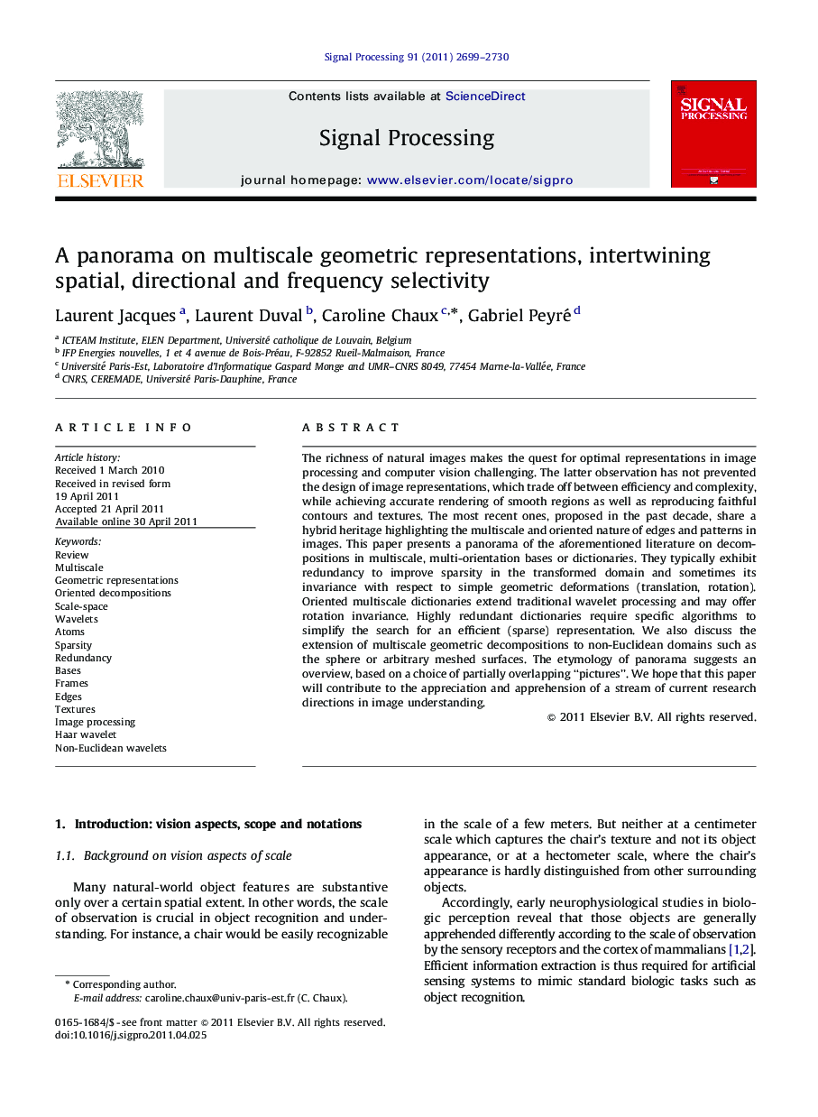 A panorama on multiscale geometric representations, intertwining spatial, directional and frequency selectivity