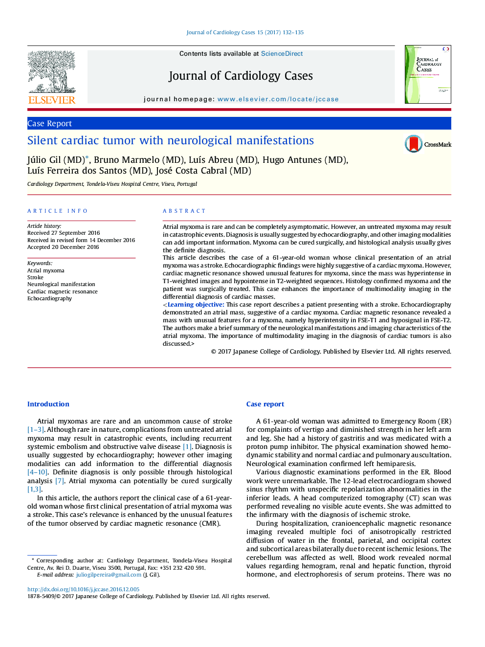 Silent cardiac tumor with neurological manifestations