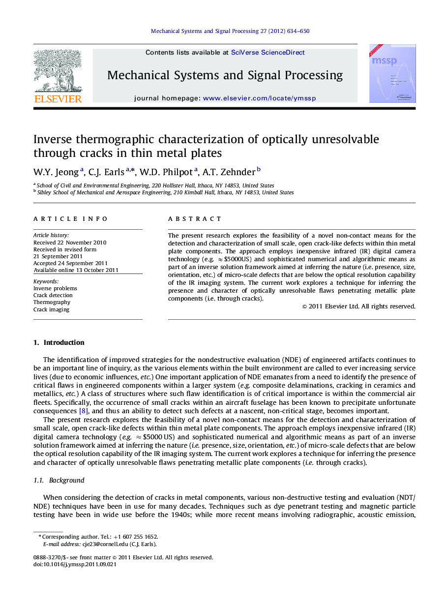 Inverse thermographic characterization of optically unresolvable through cracks in thin metal plates