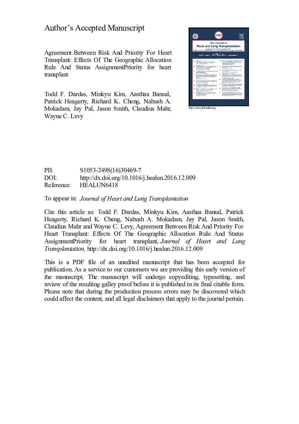 Agreement between risk and priority for heart transplant: Effects of the geographic allocation rule and status assignment