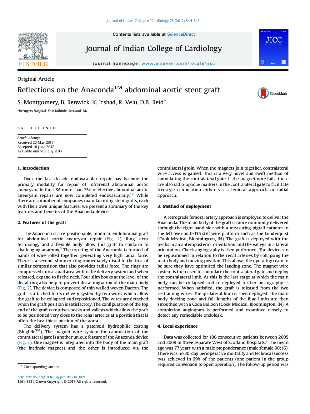 Reflections on the Anacondaâ¢ abdominal aortic stent graft