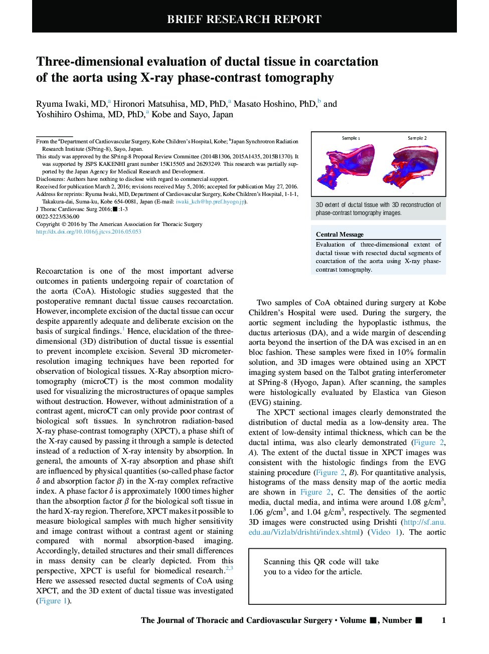 Three-dimensional evaluation of ductal tissue in coarctation of the aorta using X-ray phase-contrast tomography