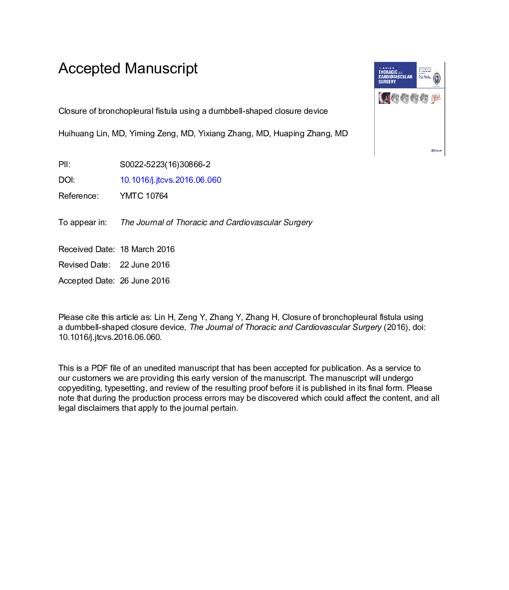 Closure of bronchopleural fistula using a dumbbell-shaped closure device