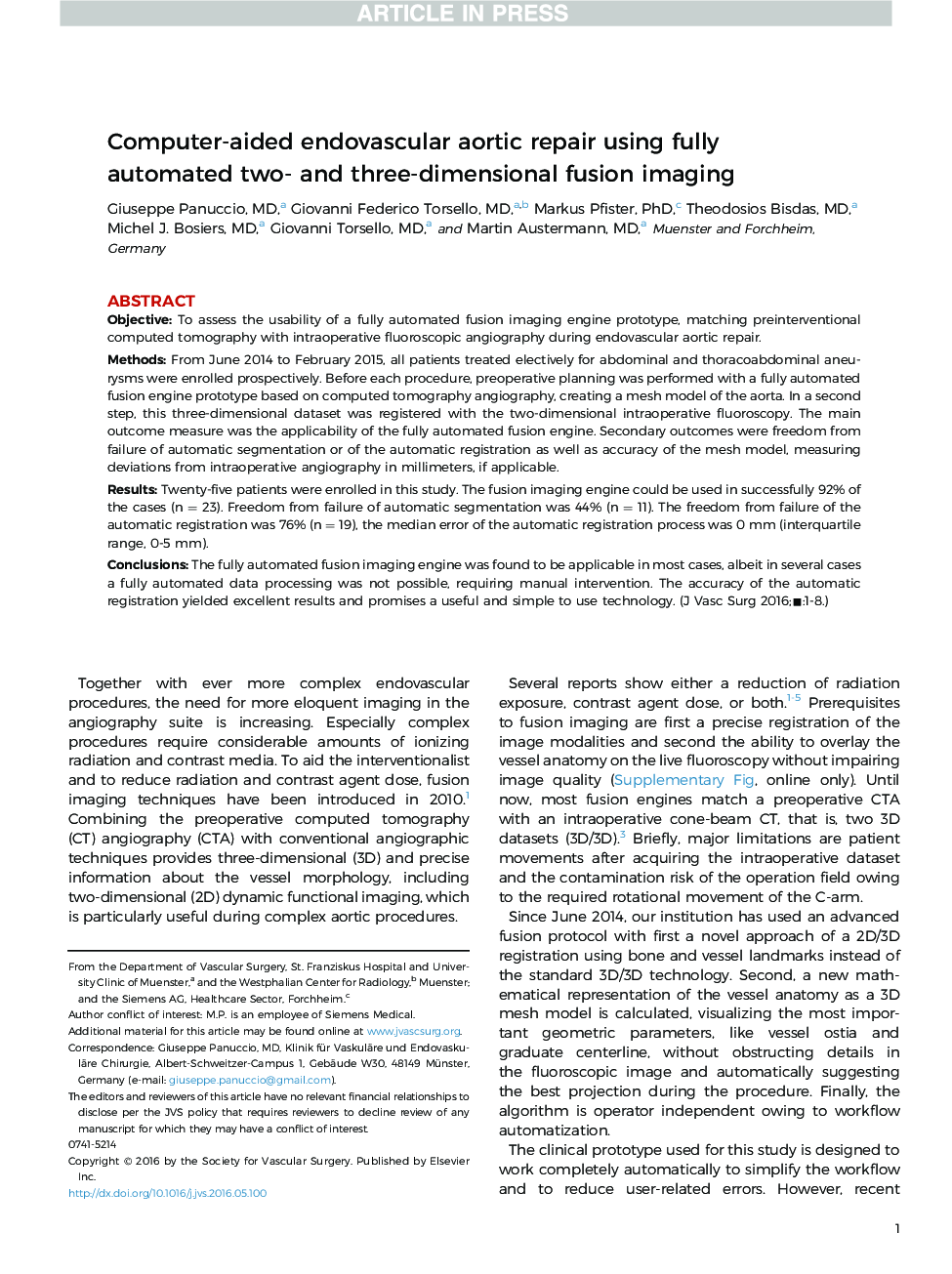 Computer-aided endovascular aortic repair using fully automated two- and three-dimensional fusion imaging