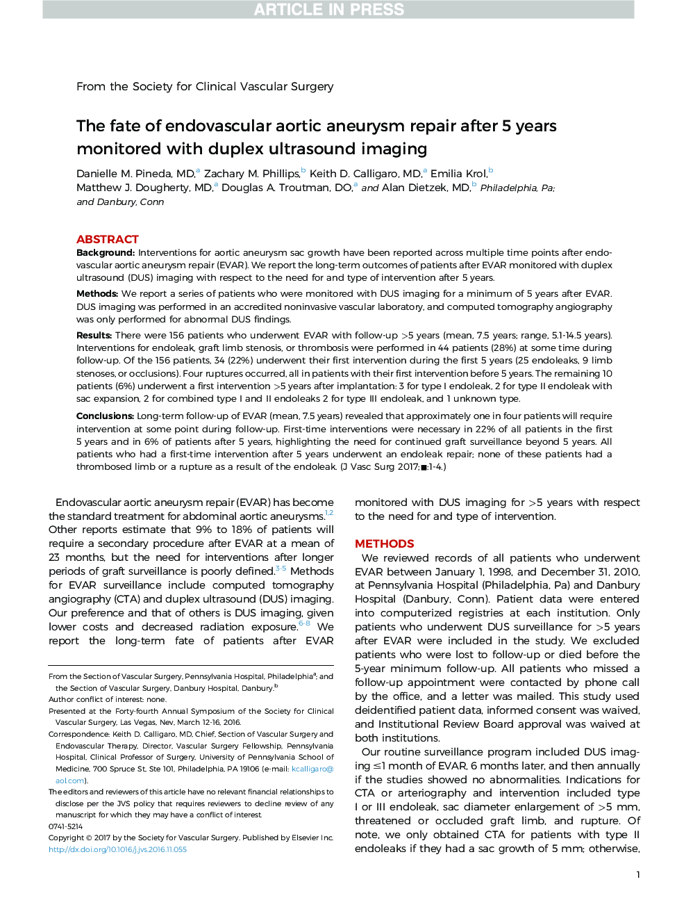 The fate of endovascular aortic aneurysm repair after 5Â years monitored with duplex ultrasound imaging