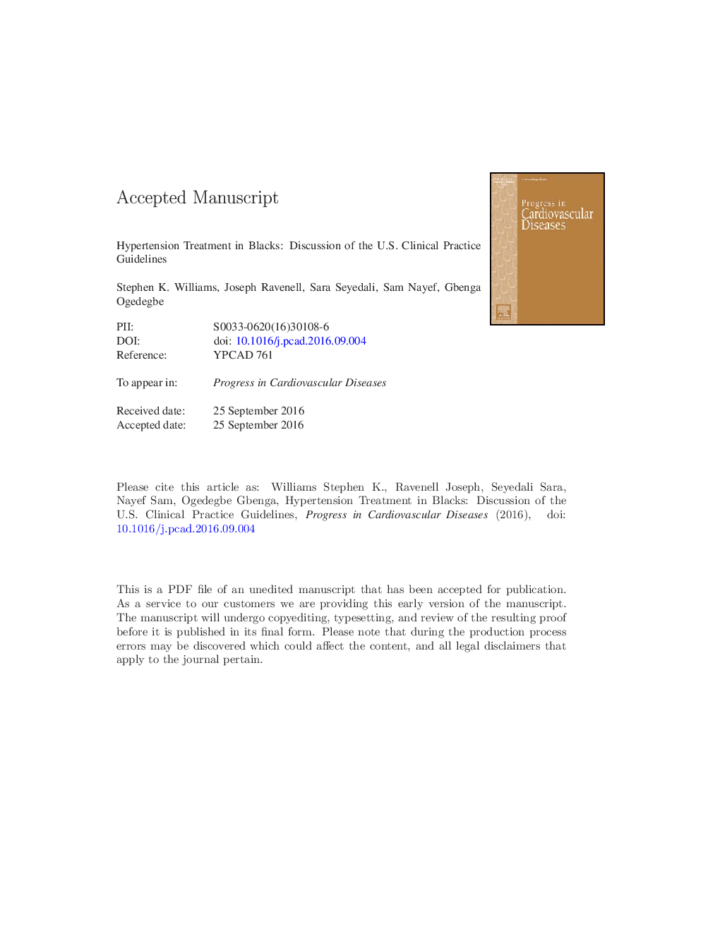 Hypertension Treatment in Blacks: Discussion of the U.S. Clinical Practice Guidelines