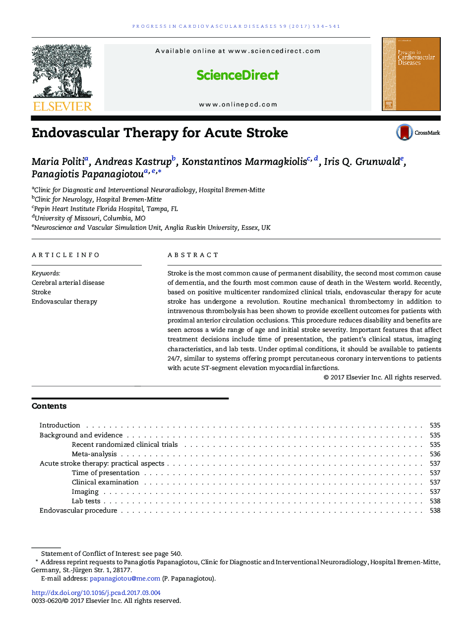 Endovascular Therapy for Acute Stroke