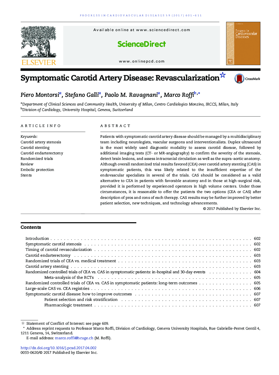 Symptomatic Carotid Artery Disease: Revascularization