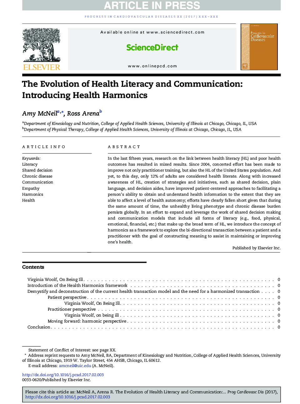 The Evolution of Health Literacy and Communication: Introducing Health Harmonics