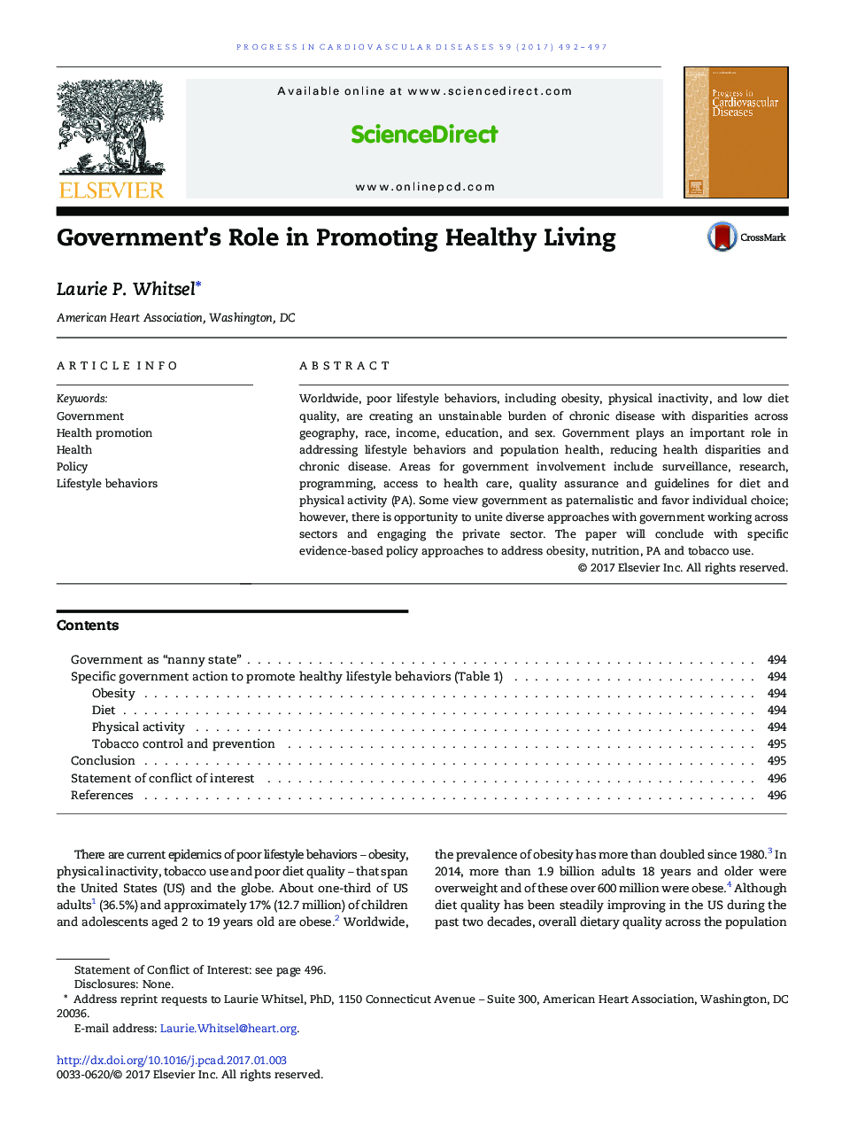 Government's Role in Promoting Healthy Living