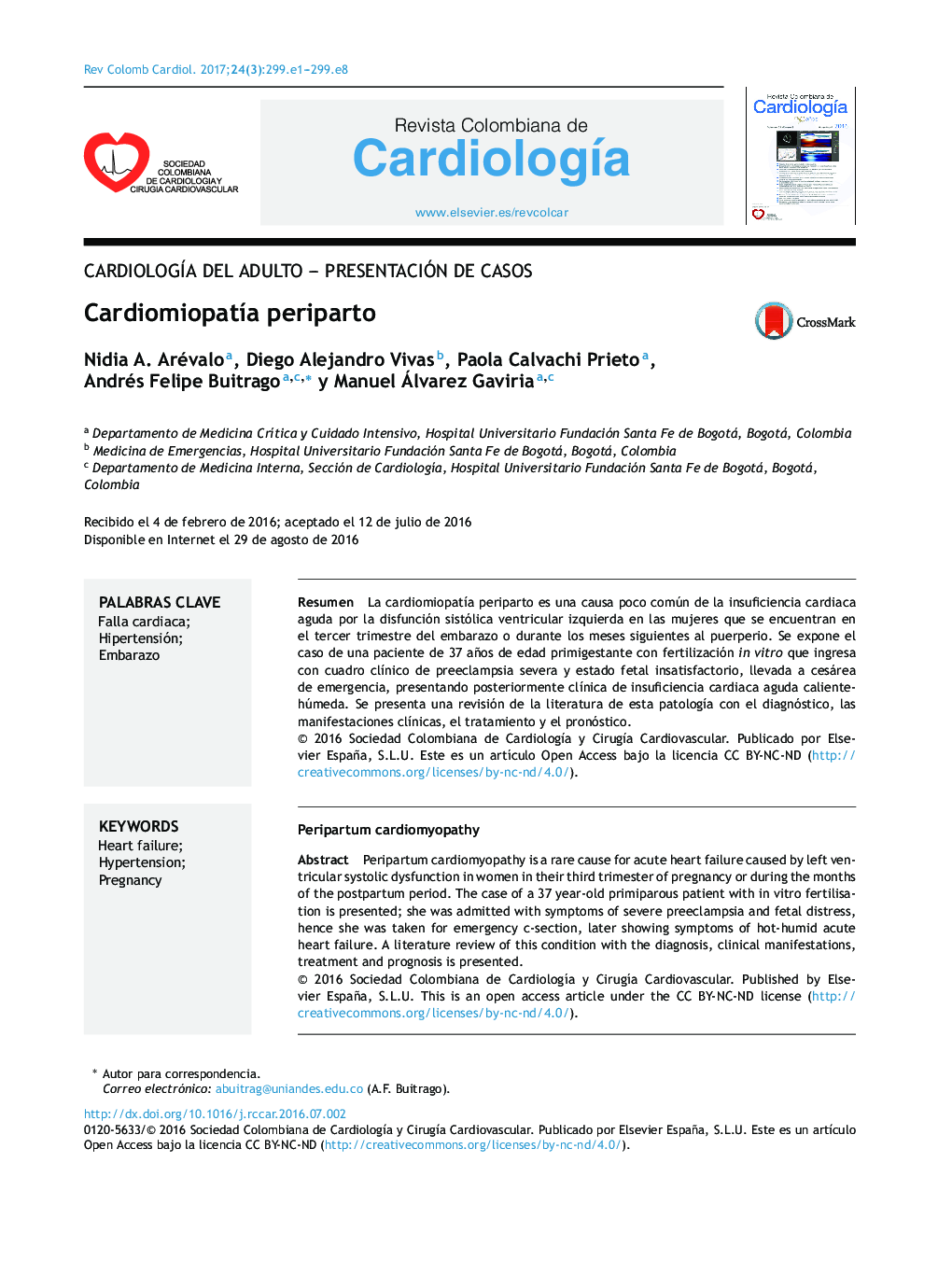 CardiologÃ­a del adulto - Presentación de casosCardiomiopatÃ­a peripartoPeripartum cardiomyopathy