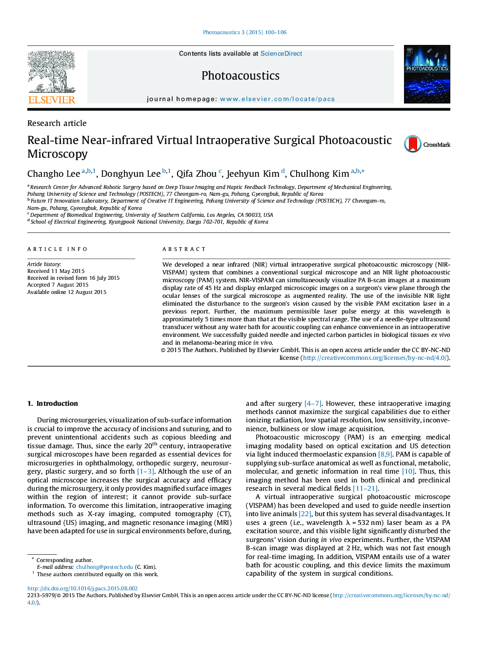 Real-time Near-infrared Virtual Intraoperative Surgical Photoacoustic Microscopy