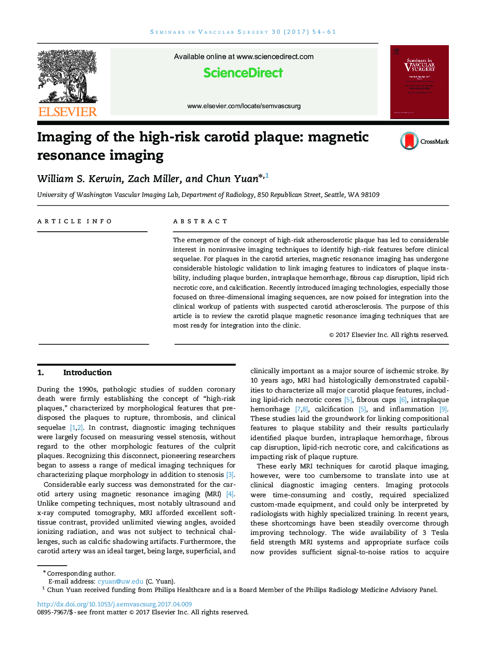 Imaging of the high-risk carotid plaque: magnetic resonance imaging