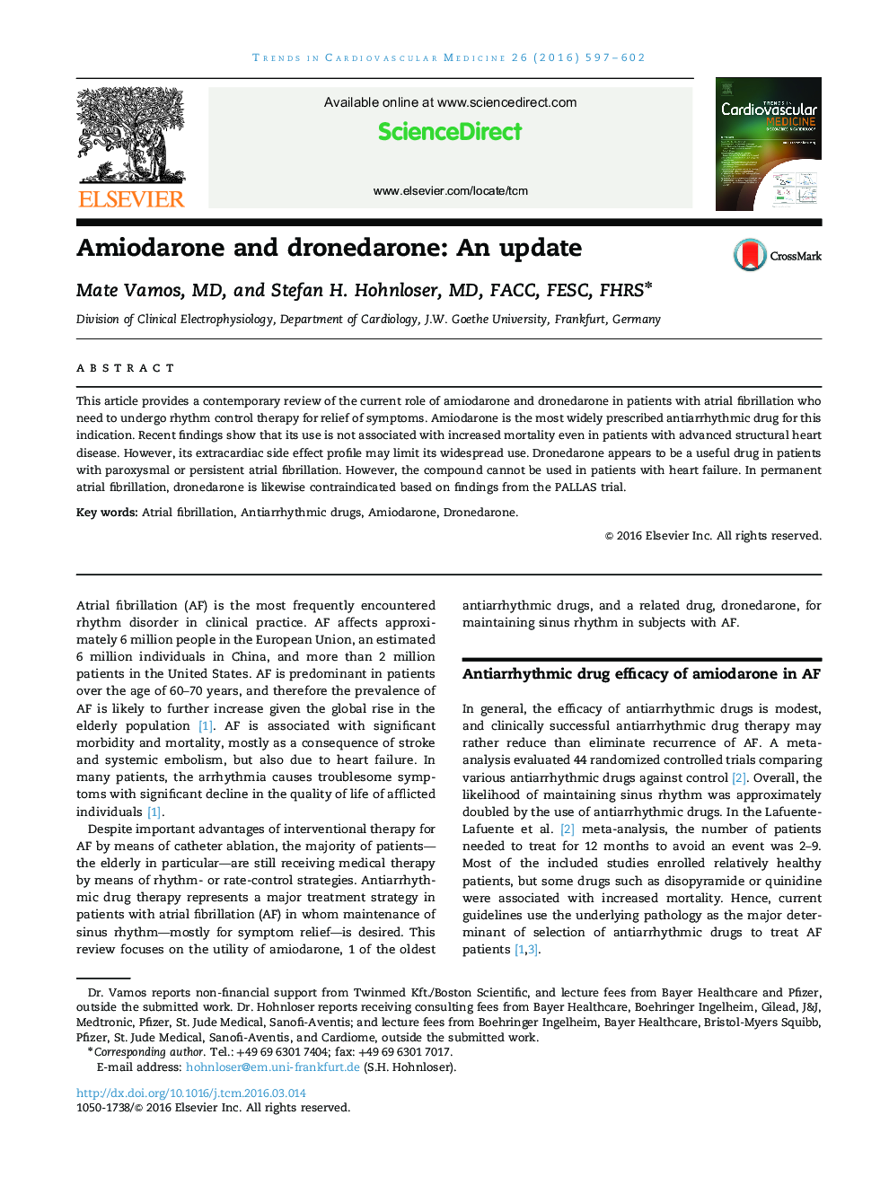 Amiodarone and dronedarone: An update