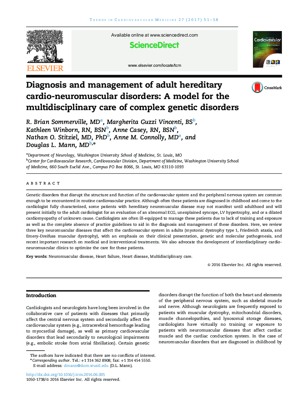 Diagnosis and management of adult hereditary cardio-neuromuscular disorders: A model for the multidisciplinary care of complex genetic disorders