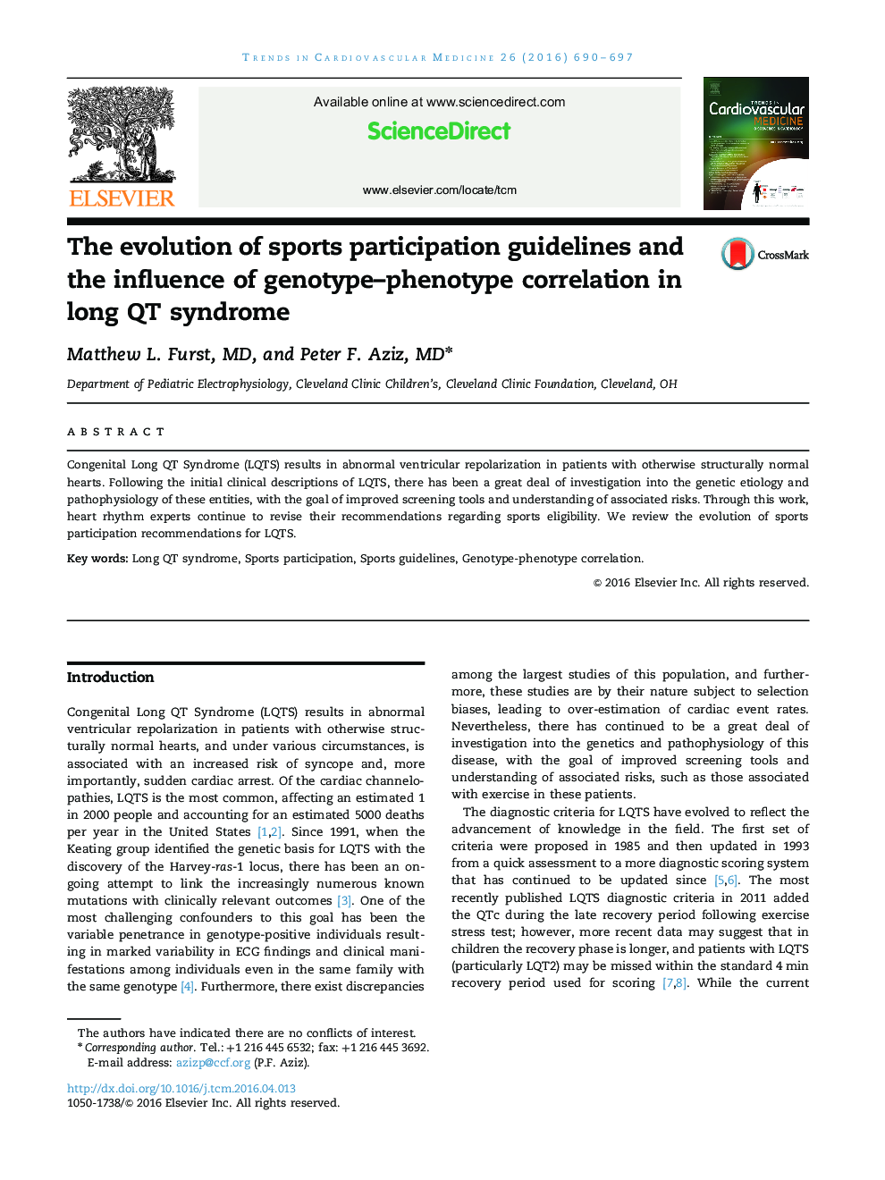 The evolution of sports participation guidelines and the influence of genotype-phenotype correlation in long QT syndrome