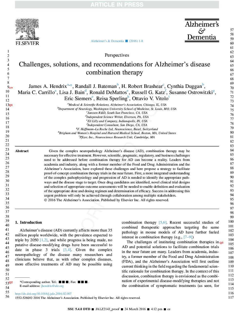 Challenges, solutions, and recommendations for Alzheimer's disease combination therapy