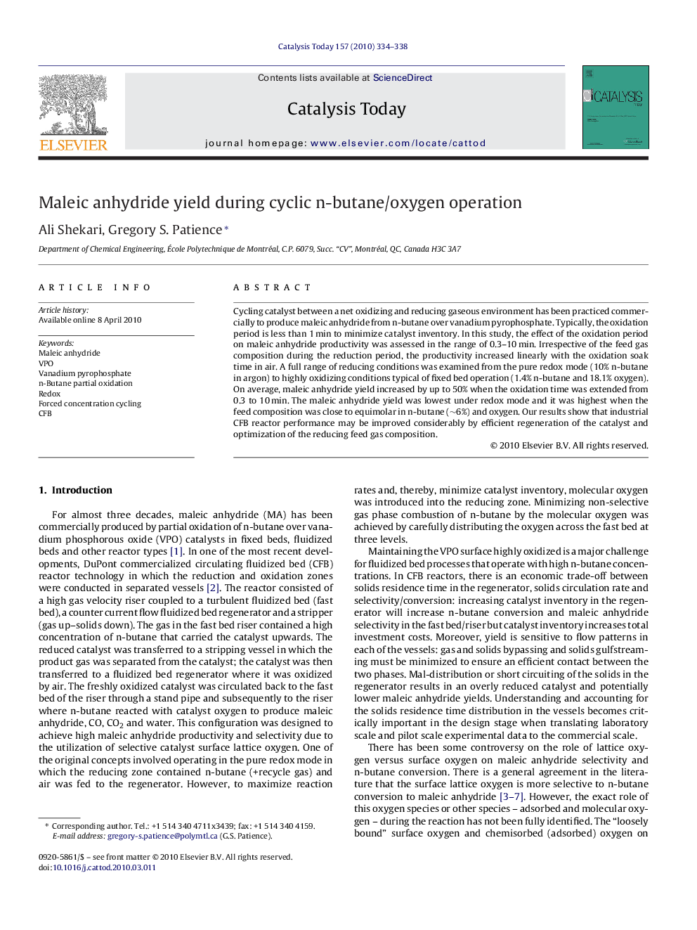 Maleic anhydride yield during cyclic n-butane/oxygen operation