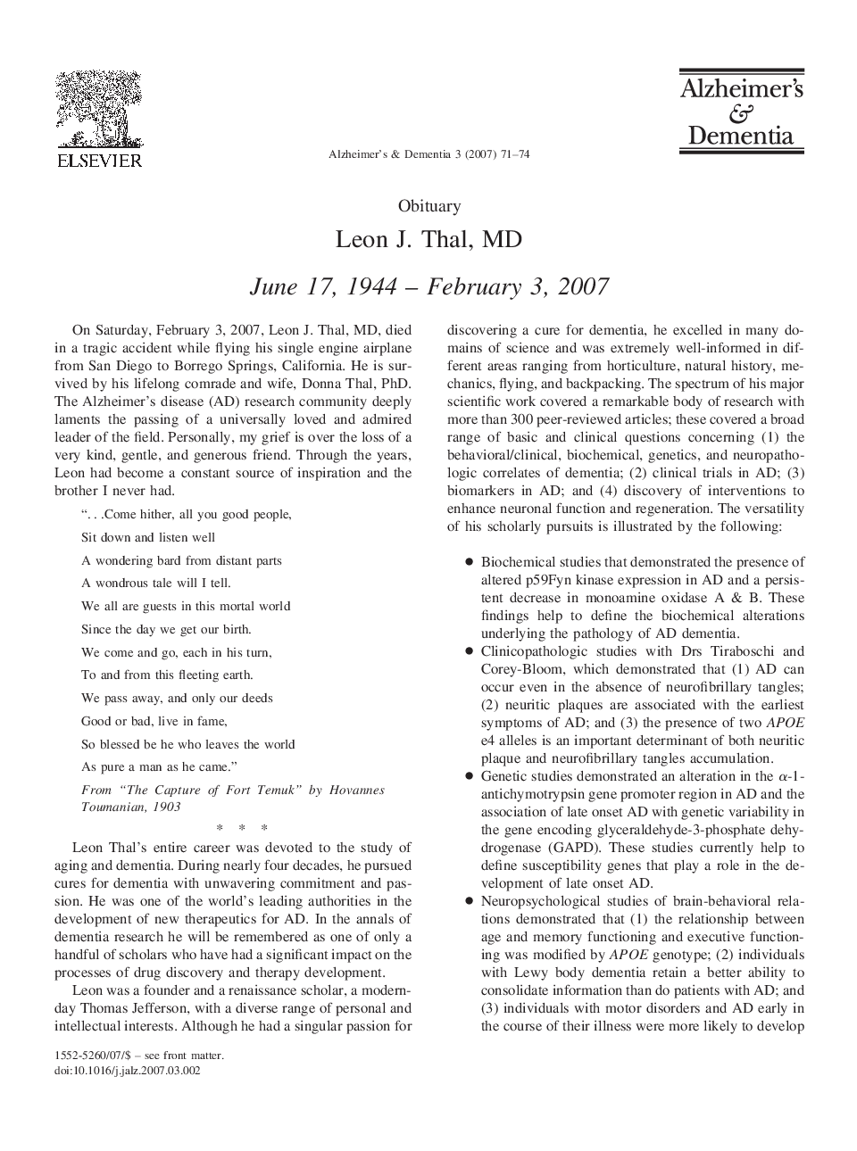Leon J. Thal, MD