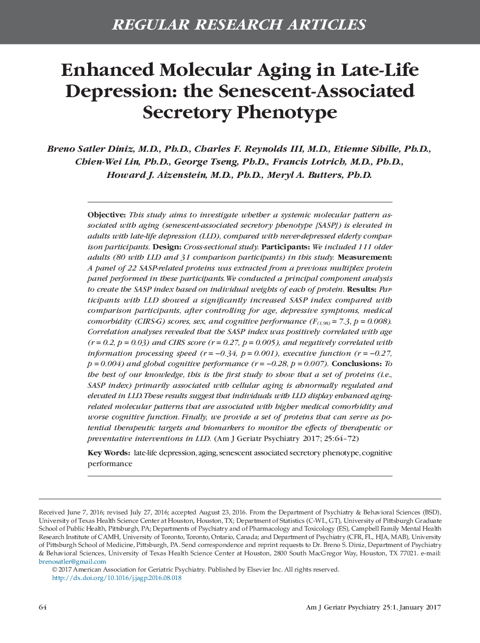 مقالات پژوهشی منظم پیری مولکولی در افسردگی پس از زایمان: فنوتیپ وابسته به پس زدن 