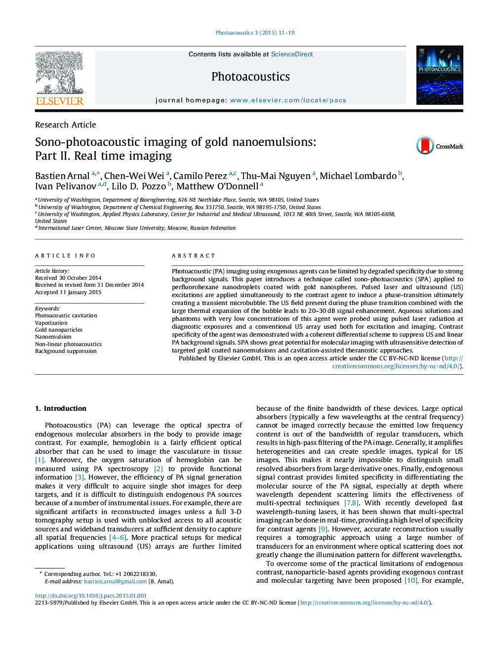 Sono-photoacoustic imaging of gold nanoemulsions: Part II. Real time imaging