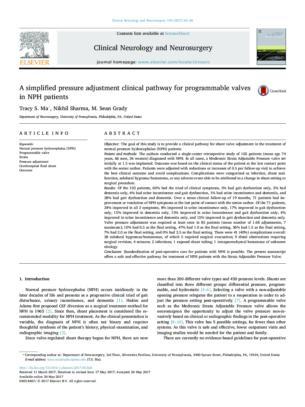A simplified pressure adjustment clinical pathway for programmable valves in NPH patients