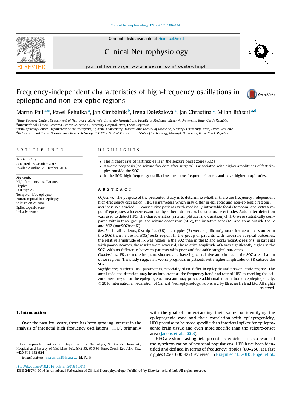 Frequency-independent characteristics of high-frequency oscillations in epileptic and non-epileptic regions