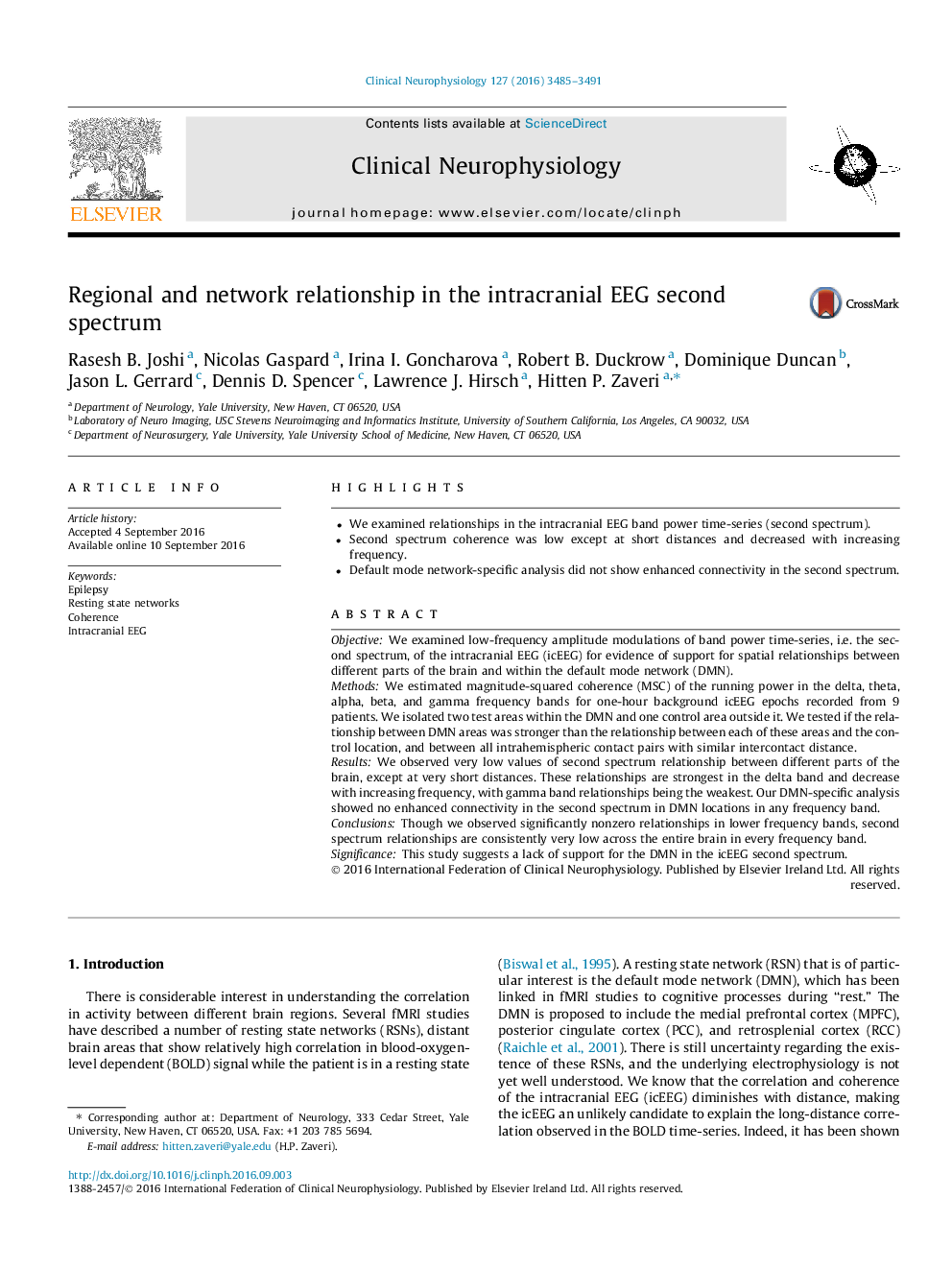 Regional and network relationship in the intracranial EEG second spectrum