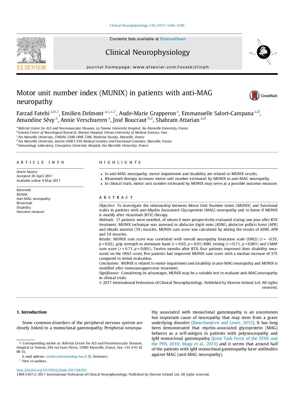 Motor unit number index (MUNIX) in patients with anti-MAG neuropathy