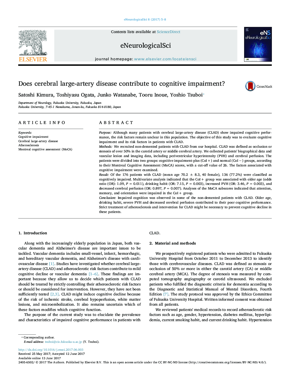 Does cerebral large-artery disease contribute to cognitive impairment?