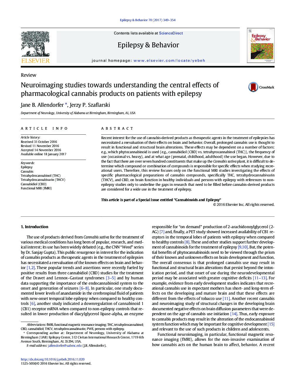 ReviewNeuroimaging studies towards understanding the central effects of pharmacological cannabis products on patients with epilepsy