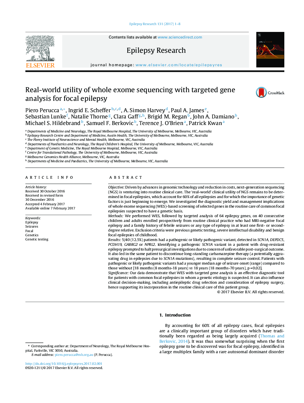 Real-world utility of whole exome sequencing with targeted gene analysis for focal epilepsy