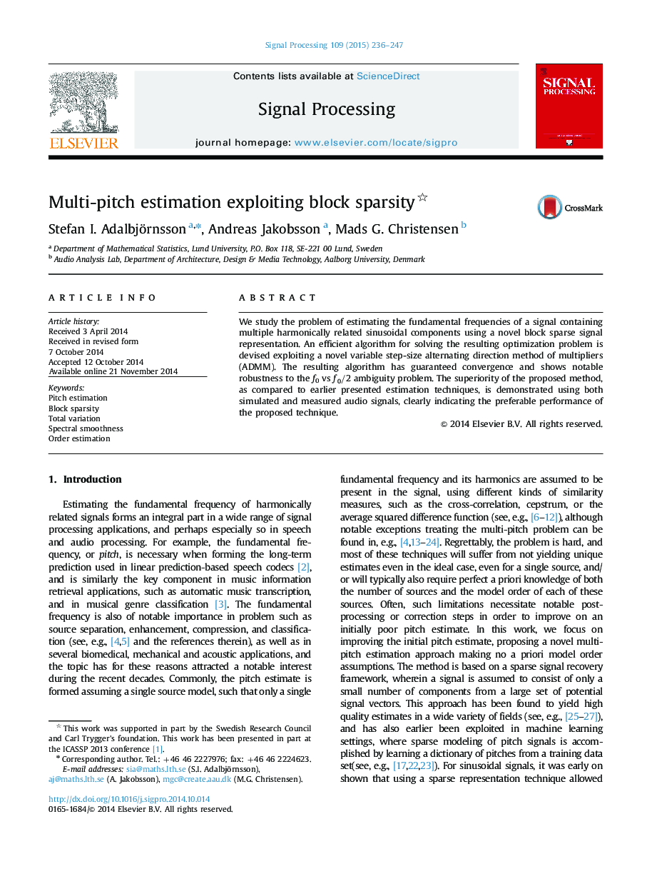 Multi-pitch estimation exploiting block sparsity 