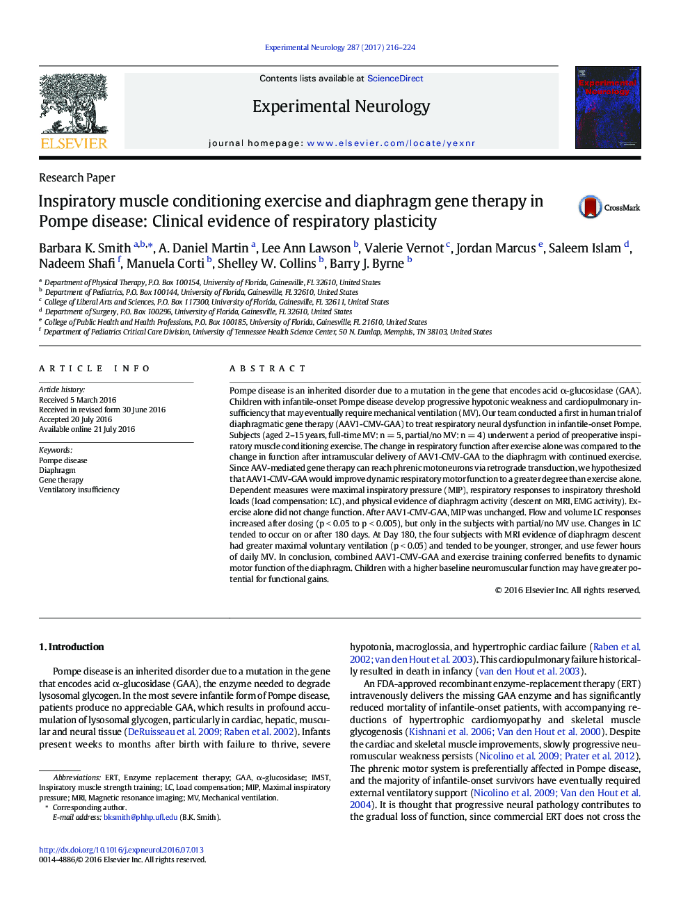 تحقیقات مقاله: تهیه عضله تنفس و تعیین ژن دیافراگم در بیماری پومپ: شواهد بالینی پلاستیک تنفسی 
