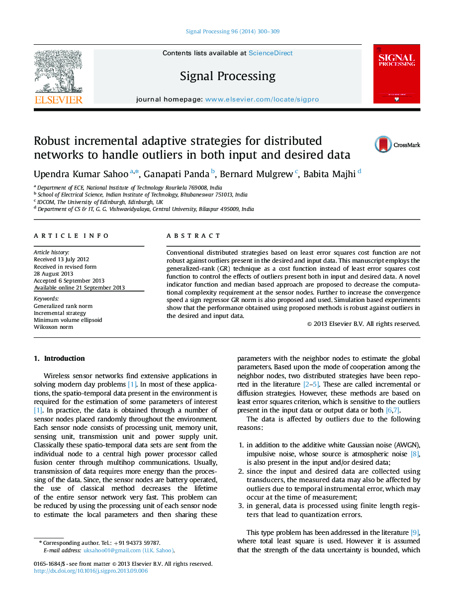 Robust incremental adaptive strategies for distributed networks to handle outliers in both input and desired data