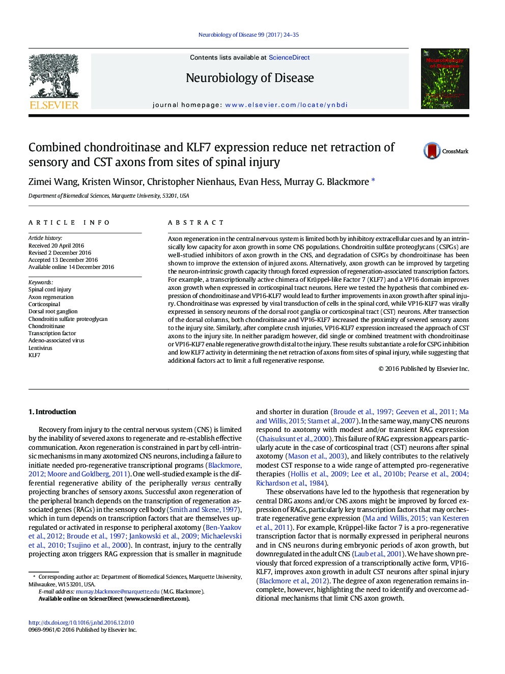 Combined chondroitinase and KLF7 expression reduce net retraction of sensory and CST axons from sites of spinal injury