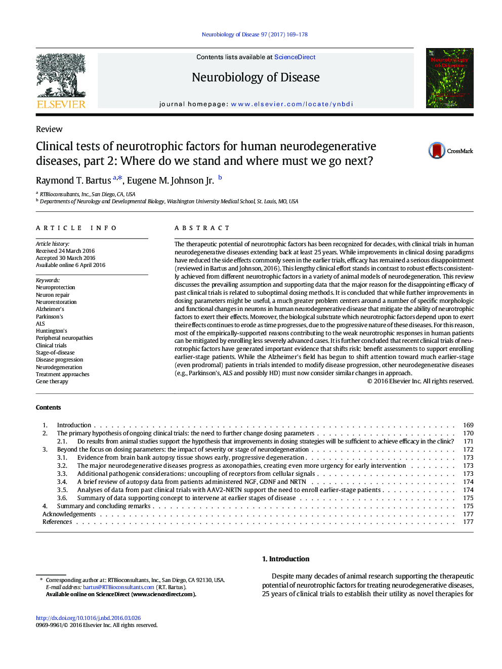 ReviewClinical tests of neurotrophic factors for human neurodegenerative diseases, part 2: Where do we stand and where must we go next?